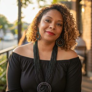 16-Strand Black Coco Beaded Necklace with Black & White Accent Rings and Matching Earrings