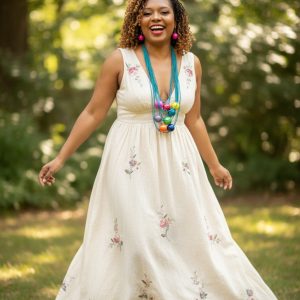 16 Strands Turquoise Wax Cord Necklace with Multicolor Wood Balls & Matching Earrings