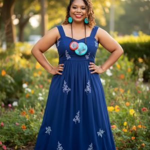 4-Strand Adjustable Brown Wax Cord Necklace – Turquoise & Orange Statement Pendant with Matching Earrings