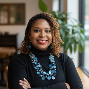 3-Strand Blue Round Shell Necklace with Blue Round CCB Accents & Matching Earrings