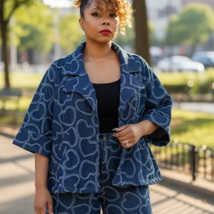 Hearts of Denim Swing Jacket & Wide Leg Jeans Set