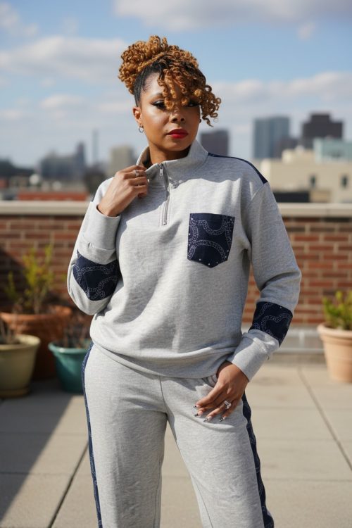 French Terry Puller & Denim Mix Jogger